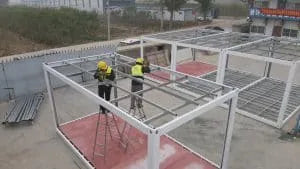 Detachable Container House Roof Purlins Installation
